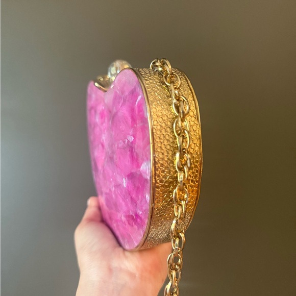 Pink Iridescent Clutch Bag